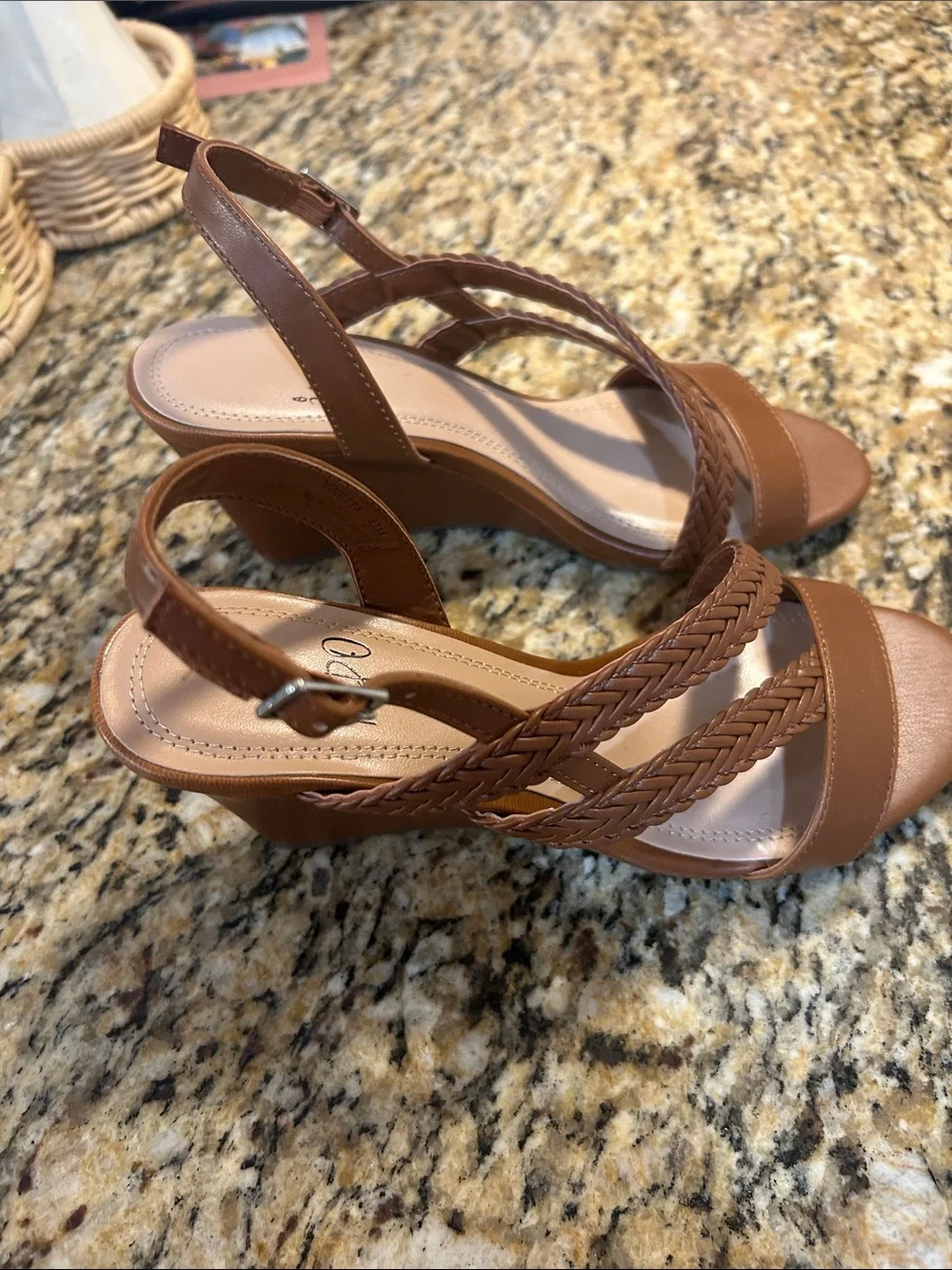 Impo Braided Brown Slingback Heels
